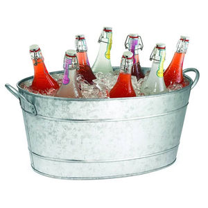 Popular Cubeta de Metal Galvanizado para Hielo y Bebidas, Ideal para Fiestas, Enfriador de Bebidas Grande para Exteriores con Asas - Product Image 1