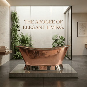 Bañera Independiente Moderna de Lujo en Cobre con Acabado en Oro Rosa Pulido |   Elegante Bañera de Hidromasaje Profunda para un Baño de Lujo - Product Image 3