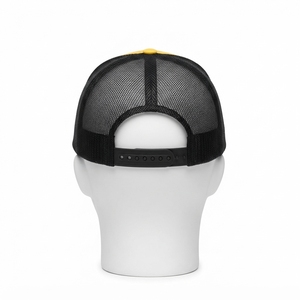 Men's <b>Black</b> Yellow Trucker Cap Custom Embroidered Logo Mesh Back Baseball Hat Adjustable Outdoor Streetwear - Product Image 4