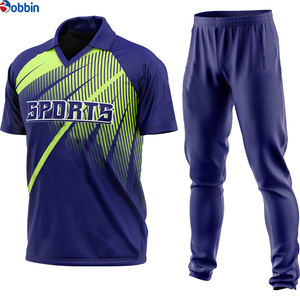 Conjunto de Pantalones y Camiseta de Cricket Cortos Sublimados Azul Granate Unisex de Alta Calidad, Transpirables, que Absorben la Humedad, Ropa Deportiva de Poliéster - Product Image 2