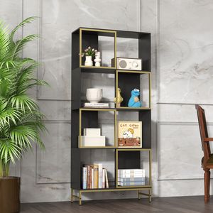 Libreria a 4 Ripiani per Spazi Ristretti, Scaffale Angolare Espositivo per Soggiorno - Product Image 6