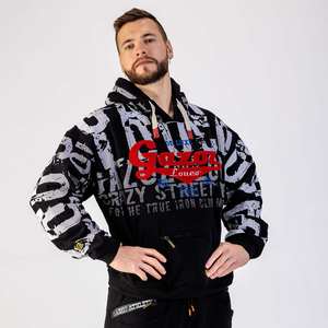 Conjunto de Sudadera con Capucha y Pantalones Deportivos para Hombre, Estilo Urbano, Color Sólido, Bordado, Apliques, Efecto Desgastado, Lavado Ácido, Corte Acampanado - Product Image 1