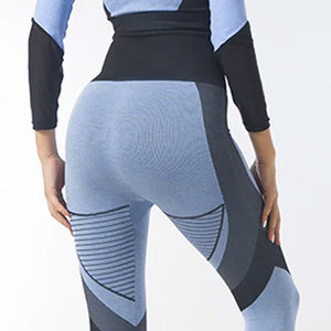 Leggings Deportivos de Cintura Alta con Bloques de Color Geométricos, Pantalones de Yoga para Mujer, Tejidos, Elásticos, Transpirables y de Longitud Completa - Product Image 4