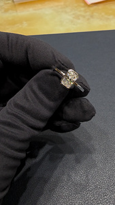 Anillo Solitario de Diamante de Corte Esmeralda de 3 Quilates, Cultivado en Laboratorio, Oro Blanco de 10k, Certificado IGI, Anillo de Compromiso, Boda, Regalo para Fiesta - Product Image 2