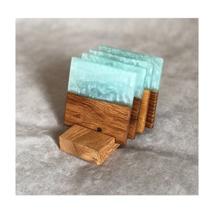 Posavasos de Madera de Diseño Americano con Soporte, Posavasos Cuadrados de Madera de Acacia Natural para Mesa de Café, para Exportación al Mejor Precio - Product Image 3