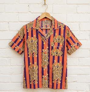 Conjunto de Pijama de Algodón con Estampado de Tigre Hecho a Mano, Camiseta de Manga Corta y Pantalones Cortos, Ropa de Dormir de Verano para Mujer, Conjunto de Pijama de Algodón Premium - Product Image 2