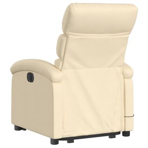 Sillón Reclinable Eléctrico de Masaje con Tapicería de Tela Crema - Product Image 4