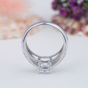 Trendy Women's <b>925</b> <b>Silver</b> Moissanite Gold Plated Wedding <b>Ring</b> Set Custom Made Luxury Fashion Jewelry - Product Image 5