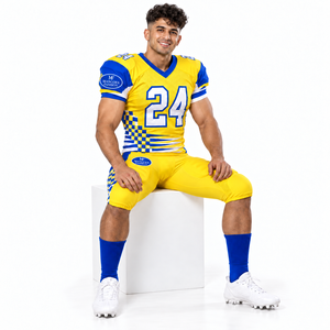 Conjunto de Pantalones y Camiseta de Fútbol Americano Personalizados, Cuello en V, Manga Corta, Transpirable, Antibacteriano, Impresión por Sublimación, Poliéster/Spandex - Product Image 4