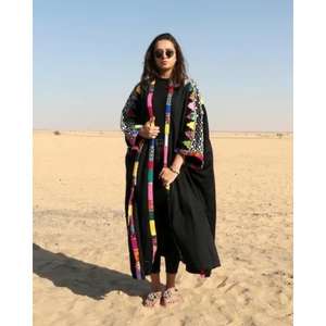 100% Cotton Knitted Elegant Tie Dye Kimono Soft <b>Thermal</b> Breathable Quick Dry Summer V-neck Full Length Drawstring Closure Full - Product Image 4