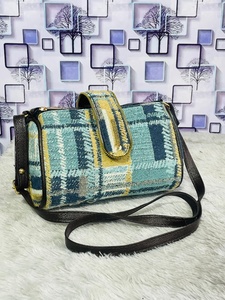 Bolso Bandolera de Lona Jacquard para Mujer, Diseño Geométrico a Cuadros, con Correa de Cuero PU, Moda 2026 - Product Image 3