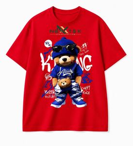 Custom Mens <b>Cartoon</b> Bear King Print Oversized T <b>Shirt</b> Summer Casual Hip Hop Streetwear Tee Breathable Cotton Graphic Top - Product Image 2