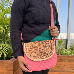 Prêt à expédier sacs à main à bandoulière en cuir usiné à la main à la mode pour les femmes grand sac à rabat matelassé personnalisé sacs à bandoulière de Style de luxe - Product Image 2