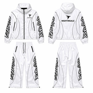 Conjunto Deportivo Personalizado OEM/ODM 2026 para Hombre, Chaqueta Cortavientos Blanca de Invierno, Pantalones Deportivos con Estampado, Sudadera para Hombre - Product Image 2