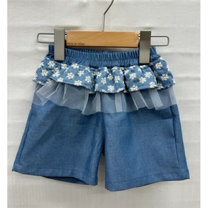 Pantalones Cortos de Verano OZKIZ para Niñas, Estilo Coreano, 100% Algodón, con Volantes, Cintura Media, para 2-6 Años, Venta al Por Mayor - Product Image 1