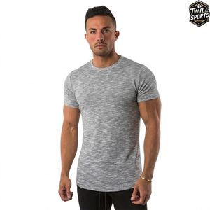 <b>Men</b>’s Slim Fit Heather Grey T-Shirt – Lightweight Breathable <b>Stretch</b> Fabric Casual Crew Neck Short Sleeve Tee for Gym Fitness - Product Image 1