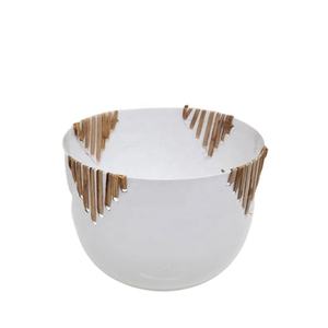 Pot de fleurs minimaliste en métal avec détails en rotin, finition thermolaquée, écologique, design elliptique classique, pour plantes d'intérieur - Product Image 6