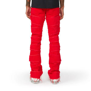 Pantalones Vaqueros de Mezclilla Personalizados para Hombre, Corte Regular, Algodón, Diseño Recto, Ligeros, con Bolsillos, Casuales y a la Moda - Product Image 2