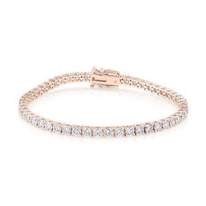 5.4CT Round Brilliant Lab Grown Diamond Tennis <b>Bracelet</b> 9K Rose Gold Solid Gold Wholesale Fine Jewelry Supplier - Product Image 1