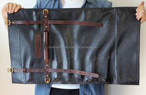 Étui de rangement pour couteaux de chef en cuir de qualité supérieure, kit de rangement pour couteaux de cuisine, organiseur d'équipement culinaire professionnel, étui de voyage, protection anti-odeurs - Product Image 5