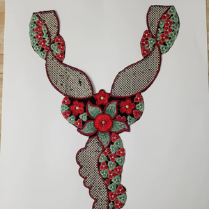 Patchs brodés floraux personnalisés pour robes et hauts - Accessoires vestimentaires tendance en tissu ORGEZA de haute qualité avec sequins - Product Image 1