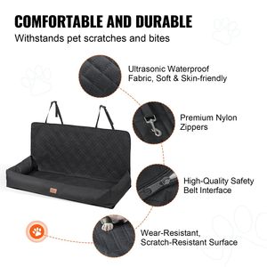 Siège auto imperméable pour chien avec rembourrage en coton PP, laisse de sécurité à clipser, lit de voiture pour animaux de compagnie - Product Image 3