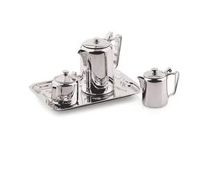 Juego de Servicio de Bebidas Calientes de Acero Inoxidable para Hoteles, Cafetera, Azucarera, Crema, Bandeja, Juego de Té de Metal de Calidad - Product Image 3