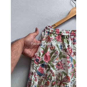 Jupe longue bohème à imprimé floral pour femme, taille élastique, en coton doux, jupe d'été - Product Image 3