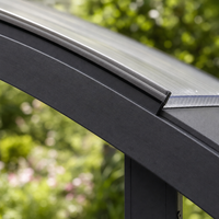 Abri de garage moderne de luxe pour 2 voitures, en alliage d'aluminium thermolaqué, avec auvent personnalisé pare-soleil et imperméable