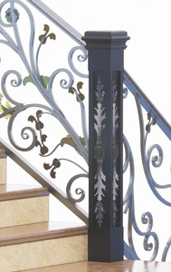 Rampe d'escalier sur mesure en fer forgé et acier inoxydable pour villas – Design moderne et élégant, résistante à la rouille, sécurisée - Product Image 5