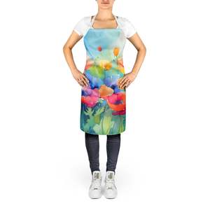 Delantal de anémonas de acuarela Multicolor grande Unisex para adultos para cocinar, hornear, manualidades de jardinería, servidor de cocina - Product Image 2