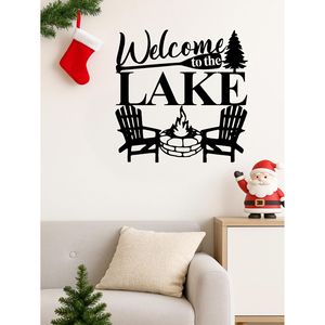 CIFbuy Arte Murale Moderna Astratta con Motivo Lago, in Ferro Impermeabile e Antiruggine per Soggiorno, Ufficio, Patio - Servizio di Raccolta Disponibile - Product Image 2