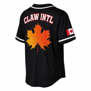Maillot de baseball noir à manches courtes, boutonné sur le devant, anti-humidité, unisexe, pour adulte, avec impression du nom de l'équipe, 100 % polyester, anti-UV - Product Image 3