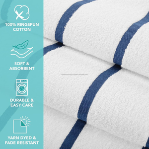 Toallas de Algodón Premium con Rayas Cabana, 400 GSM, Suaves y Absorbentes, para Piscina y Playa, Secado Rápido, Mercado España e Italia - Product Image 5