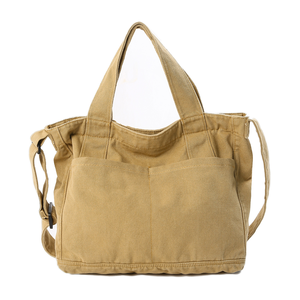Sac fourre-tout en toile tendance avec deux sangles et fermeture éclair, grande capacité, portable, pour les voyages quotidiens et le shopping - Product Image 1