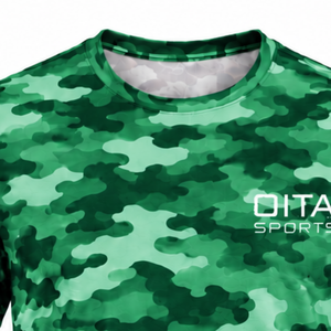 Camiseta de Camuflaje Verde Esmeralda para Hombre, Manga Corta, Cuello Redondo, Estampado de Camuflaje, para Entrenamiento Físico, Running, Ejercicio, Ropa Deportiva de Alto Rendimiento - Product Image 6