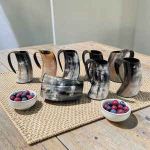 Mug à boire en corne de viking multicolores de luxe, finition brillante, à prix avantageux - Product Image 4