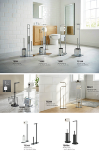 MIT Housewares Porte-brosse WC autoportant écologique, mobilier de rangement moderne en métal chromé pour hôtel et maison, en fer, vente en gros - Product Image 6