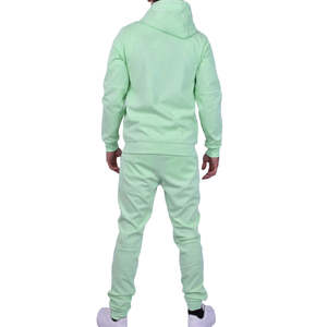 Conjunto Deportivo Verde Menta, Chaqueta con Capucha y Cremallera Completa Resistente al Agua y Pantalones Deportivos a Juego, Conjunto Deportivo de Forro Polar Técnico para Hombre - Product Image 4
