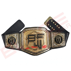 Ceinture de champion indiscuté Roman Reigns, plaquée or, décorée de strass, boucle en plaque, style décontracté, ceinture en cuir - Product Image 2