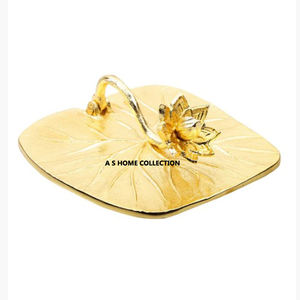 Servilletero de lujo con diseño de flores doradas, decoración de mesa, servilletero de Metal Chapado en níquel - Product Image 4