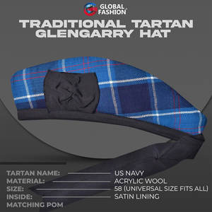 Gorro Glengarry para Piper Escocés, Hecho con Mezcla de Lana de Calidad, Accesorios Tradicionales para Gaitas de Flandes - Product Image 3