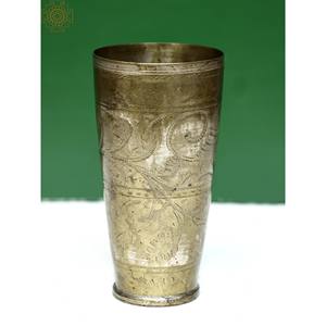 Exótico Artículo Culinario Tradicional Indio Hecho a Mano en India, de Latón y Vidrio Vintage, Modelo KTY056 - Product Image 1