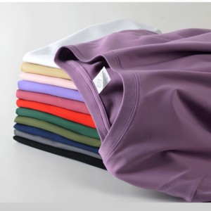 Camiseta de Manga Corta para Hombre, Cuello Redondo, Color Azul Marino, Corte Regular, Informal, 100% Algodón, Diseño Liso, Transpirable, 300g - Product Image 6