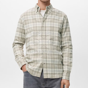 Camisa de franela para hombre con diseño clásico a cuadros, MOQ bajo, nueva, con botones, manga larga, tela suave, para camping y senderismo. - Product Image 3