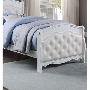 Testiera e Pediera in Ecopelle Bianca, Letto Matrimoniale per Camera da Letto Giovanile, 1 Pezzo, Struttura in Compensato, Letti Imbottiti di Alta Qualità - Product Image 3