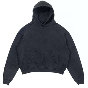 100% algodón Unisex calidad superior Boxy Fit Sudadera con capucha logotipo personalizado bordado impreso pulóver sudaderas con capucha lavado de gran tamaño - Product Image 1