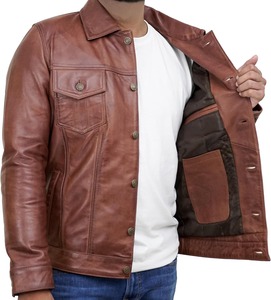 Luxury <b>Mens</b> <b>Leather</b> <b>Jacket</b> Premium Classic Genuine <b>Leather</b> Smart Casual Fashion Collection - Product Image 4