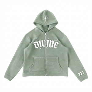 Sweat-shirt à capuche zippé intégral personnalisé pour homme en molleton de coton, avec logo OEM, style streetwear décontracté, fournisseur en gros - Product Image 3