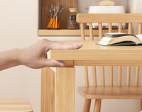 Table à manger extensible en bois massif, style minimaliste moderne, avec rangement intégré, 4 chaises assorties, écologique, pour salle à manger, hôtel
